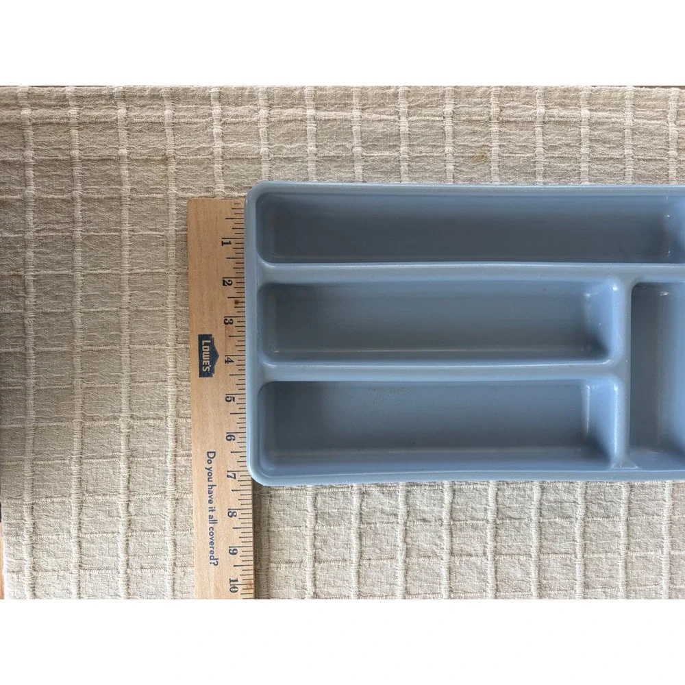 Rubbermaid Blue Plastic Silverware Tray Drawer Organizer 5 Compartment 0522